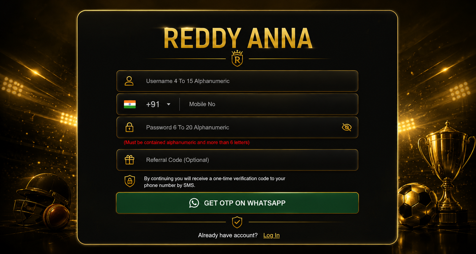 Reddy Anna Sign Up Banner